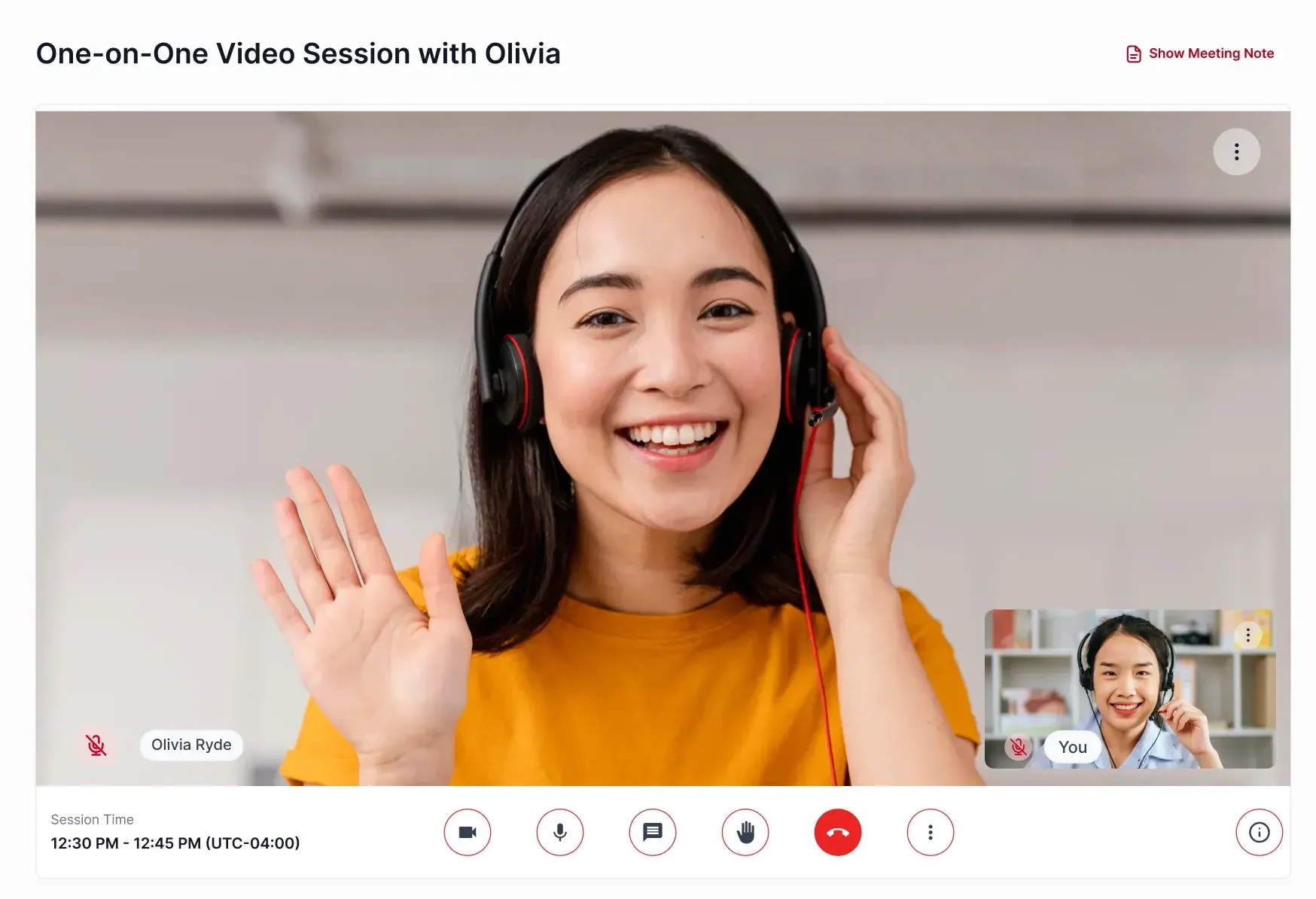 Accomplishr private one-on-one video session experience